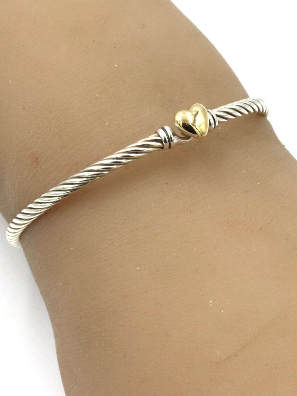 David Yurman cable classic heart bangle bracelet